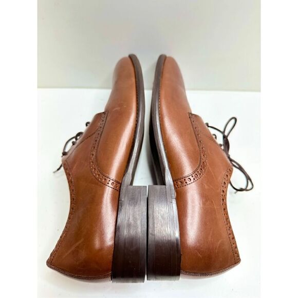 Johnston & Murphy Mens Stockton Plain Toe‎ Dress Brown Leather Shoes Size 10 - Picture 9 of 11